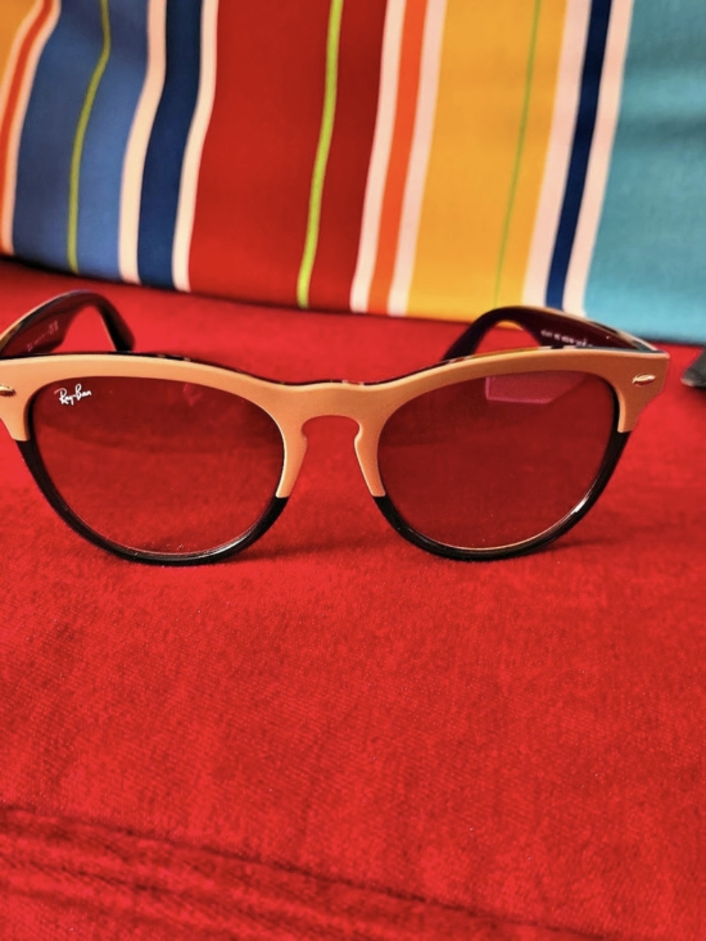 Ray-Ban Erika Classic RB4171 Rubber Beige Sunglasses Wayfarer-Style Sunglasses